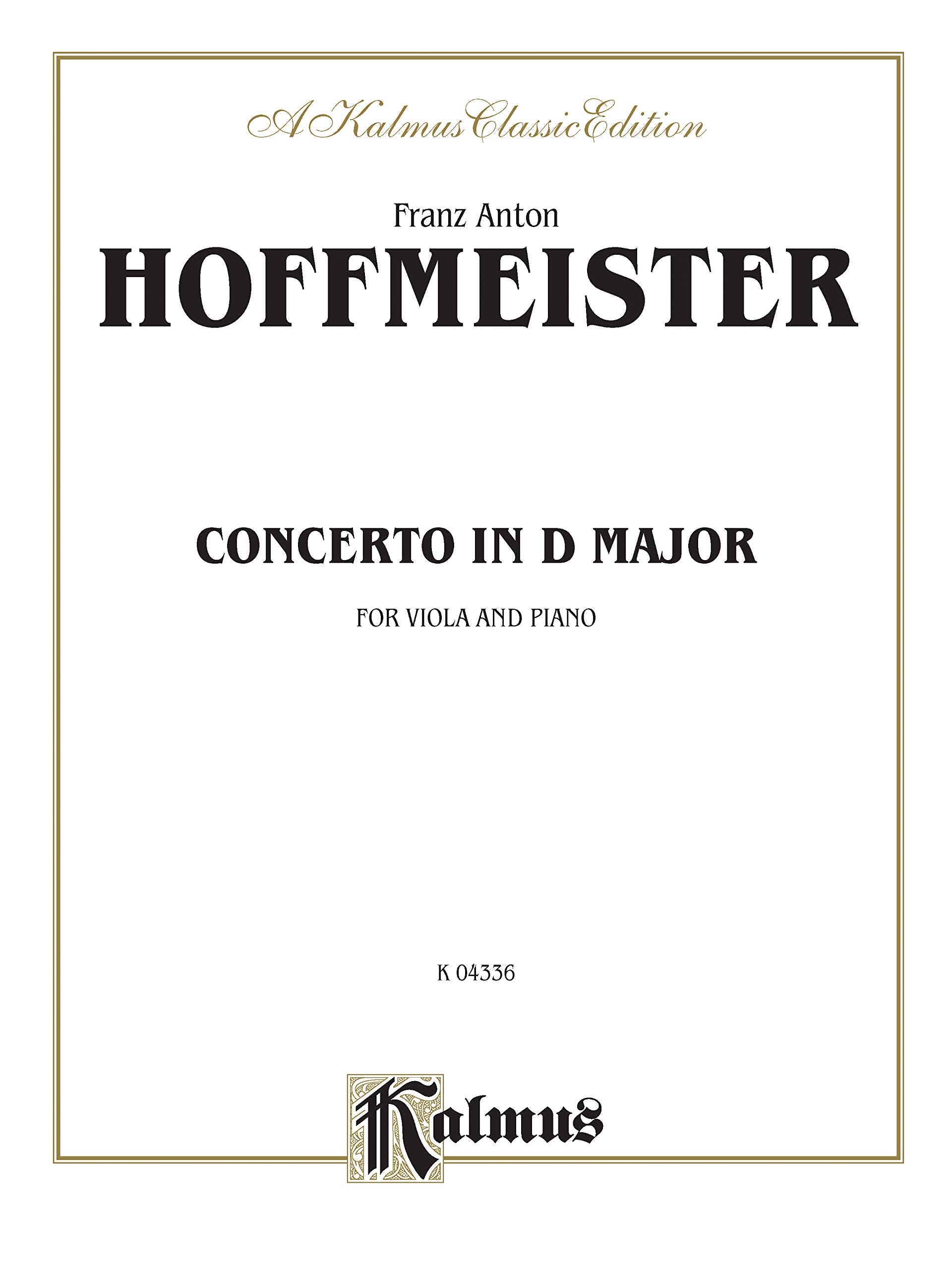 Viola Concerto in D Major (Kalmus Edition)