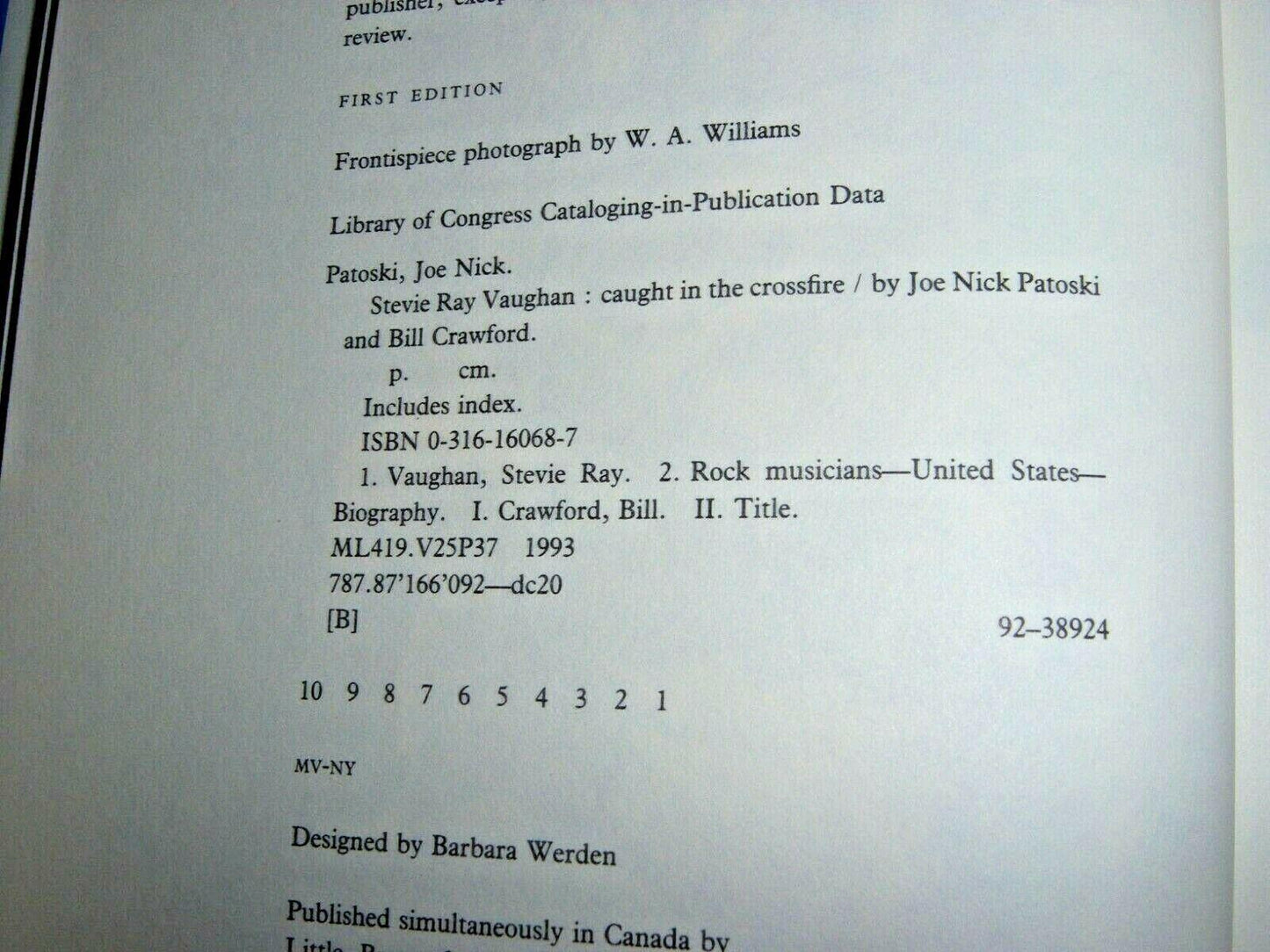 Stevie Ray Vaughan: Caught in the Crossfire by Patoski, Joe