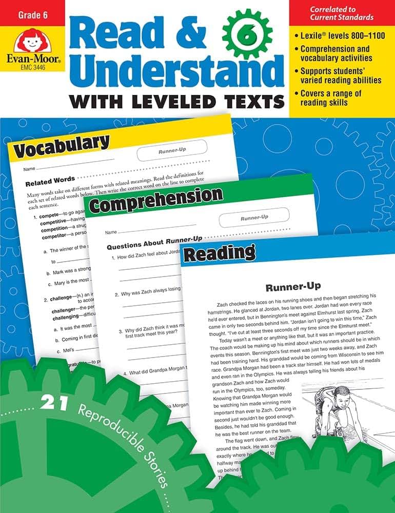 Evan-Moor Read and Understand with Leveled Texts, Grade 6+ (Read & Understand with Leveled Texts)