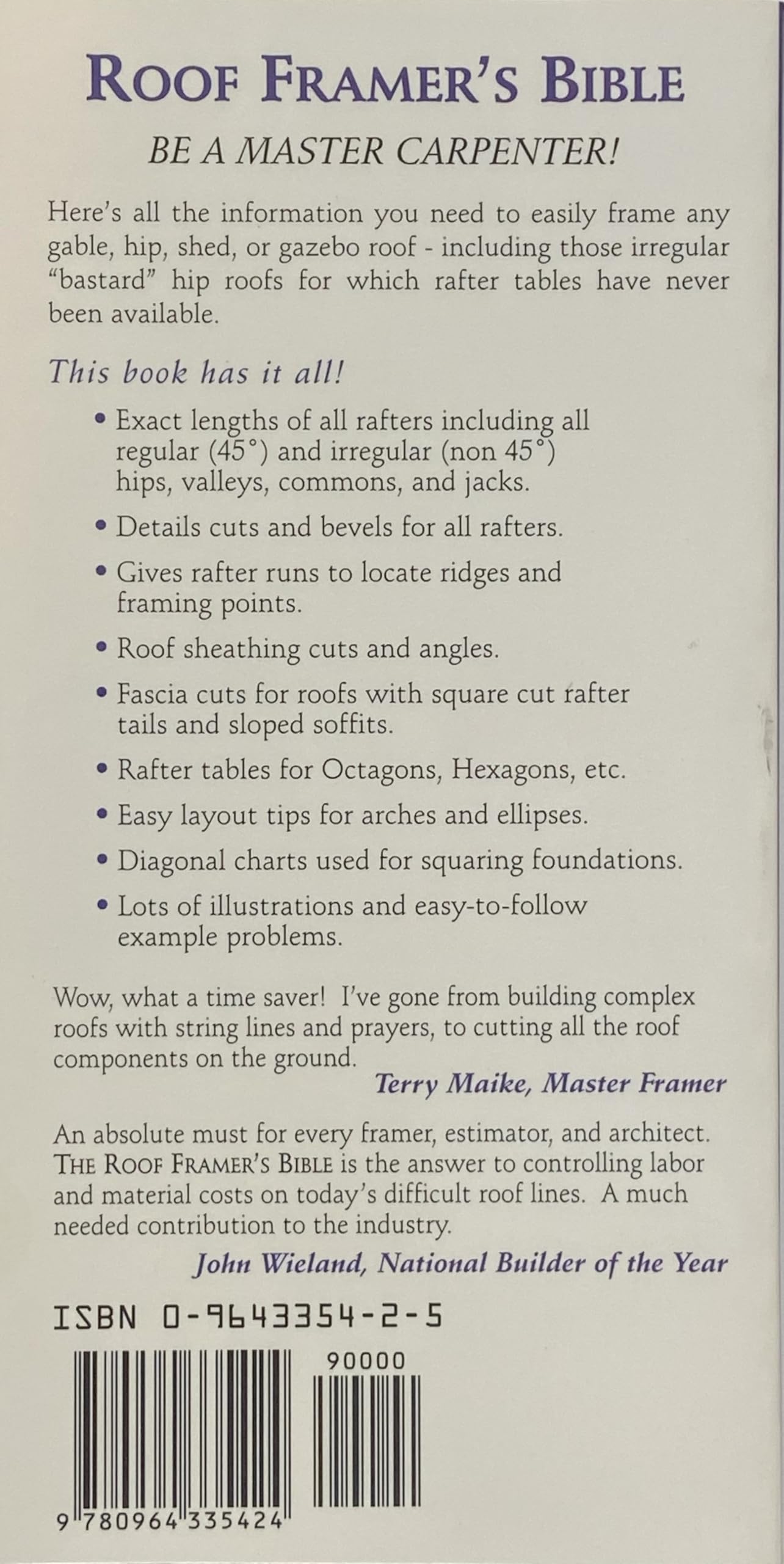 The Roof Framer's Bible: The Complete Pocket Reference to Roof Framing