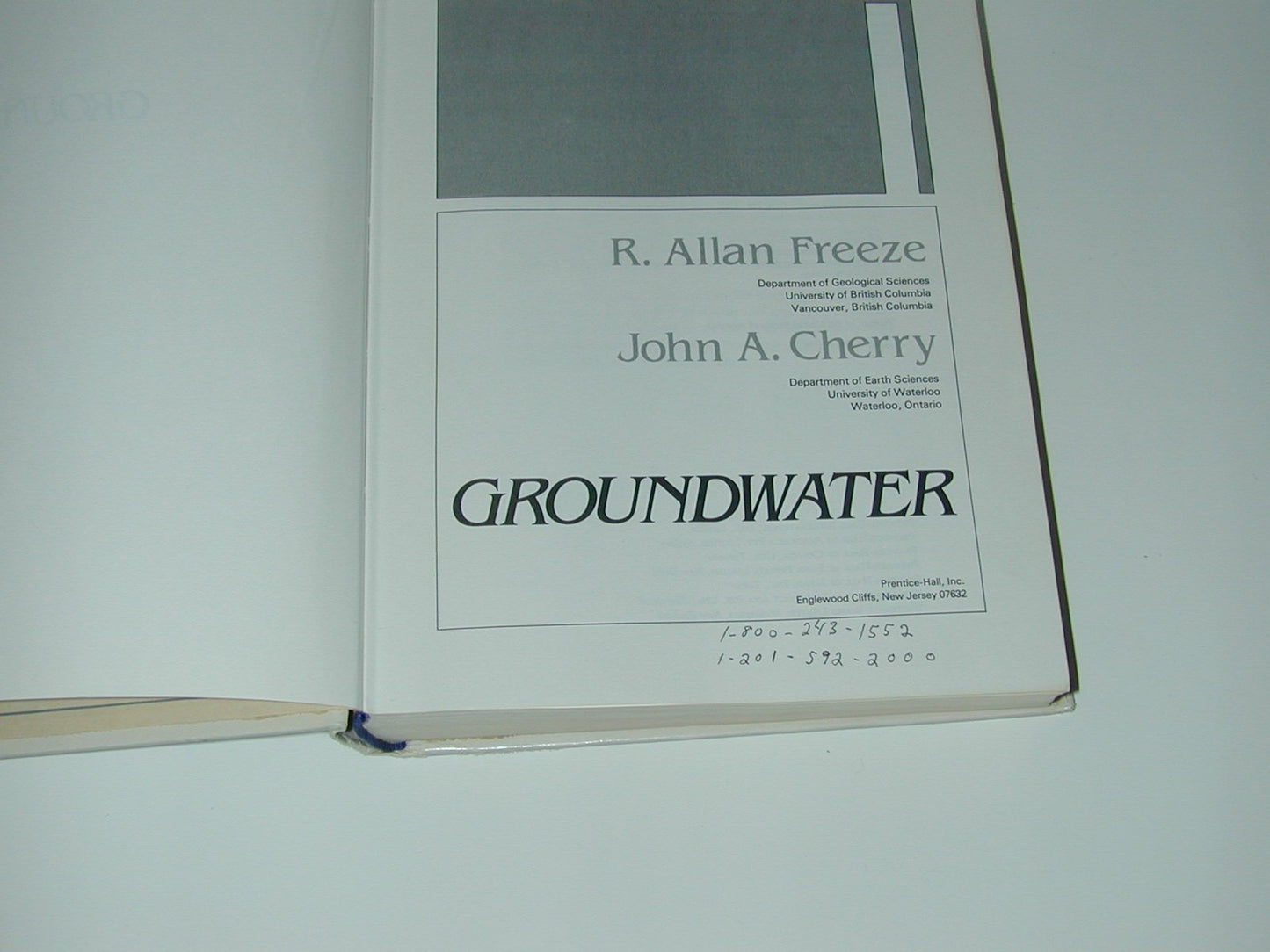 Groundwater by R. Allan Freeze (New)