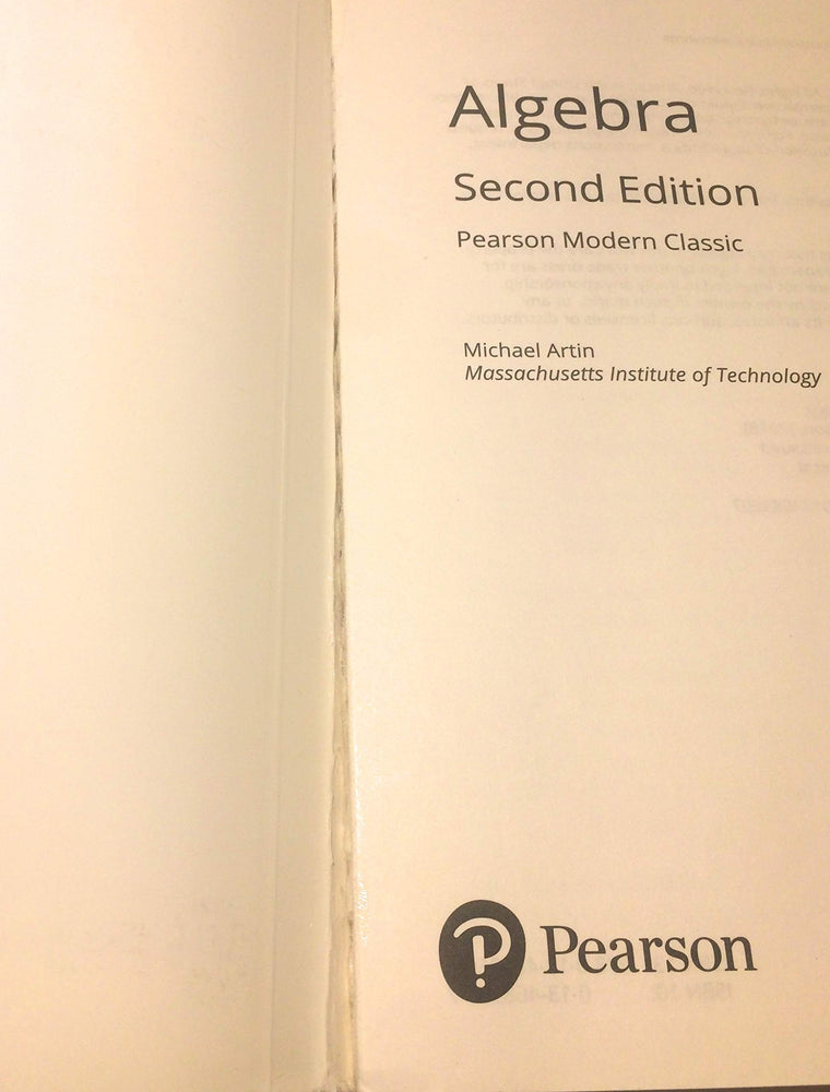 Algebra (Classic Version) (Pearson Modern Classics for Advanced Mathematics Series) — back cover