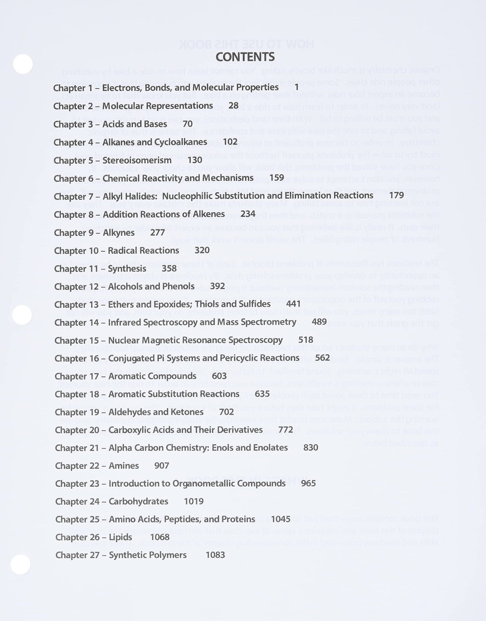 Organic Chemistry, Student Study Guide and Solutions Manual