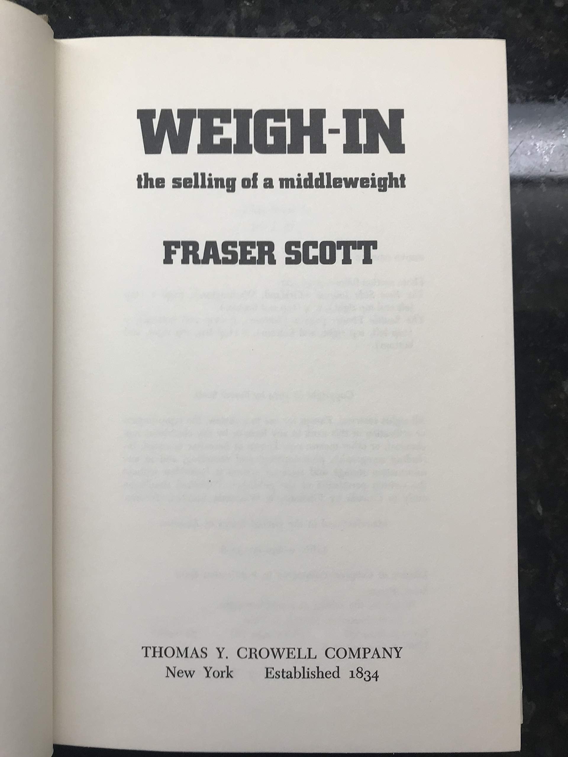 Weigh-in;: The selling of a middleweight