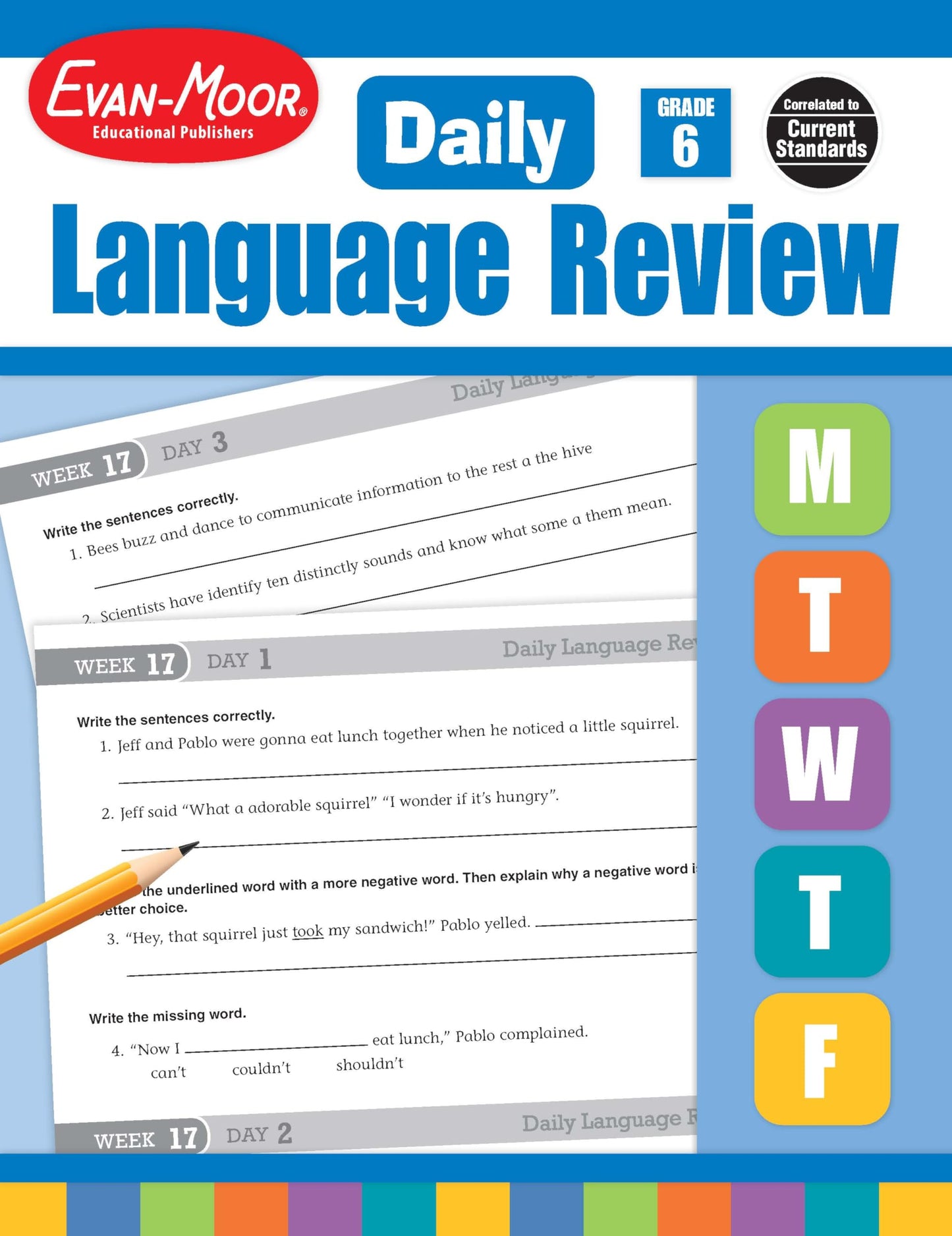 Evan-Moor Daily Language Review, Grade 6, Activities, Homeschooling and Classroom Resource Workbook, Reproducible Worksheets, Teacher Edition, Daily Practice, Skills Assessment, Grammar, Punctuation