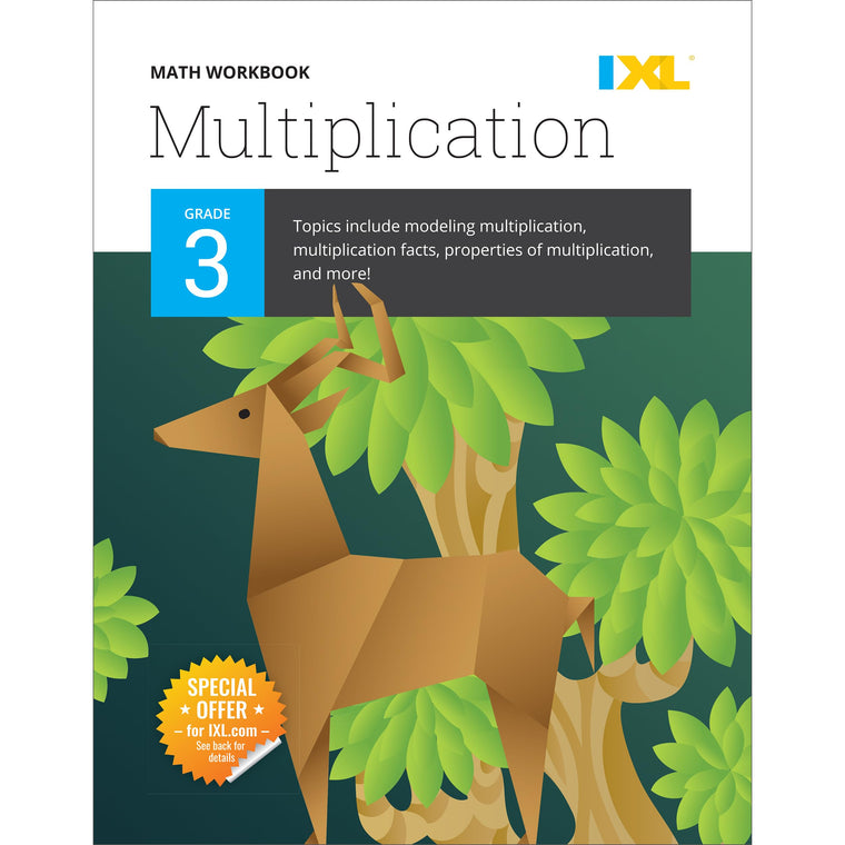 IXL Multiplication 3rd Grade Math Workbook, Mathematics Book for Kids Ages 8-9 Covering Times Table Facts and Properties, Models for Multiplying, and More