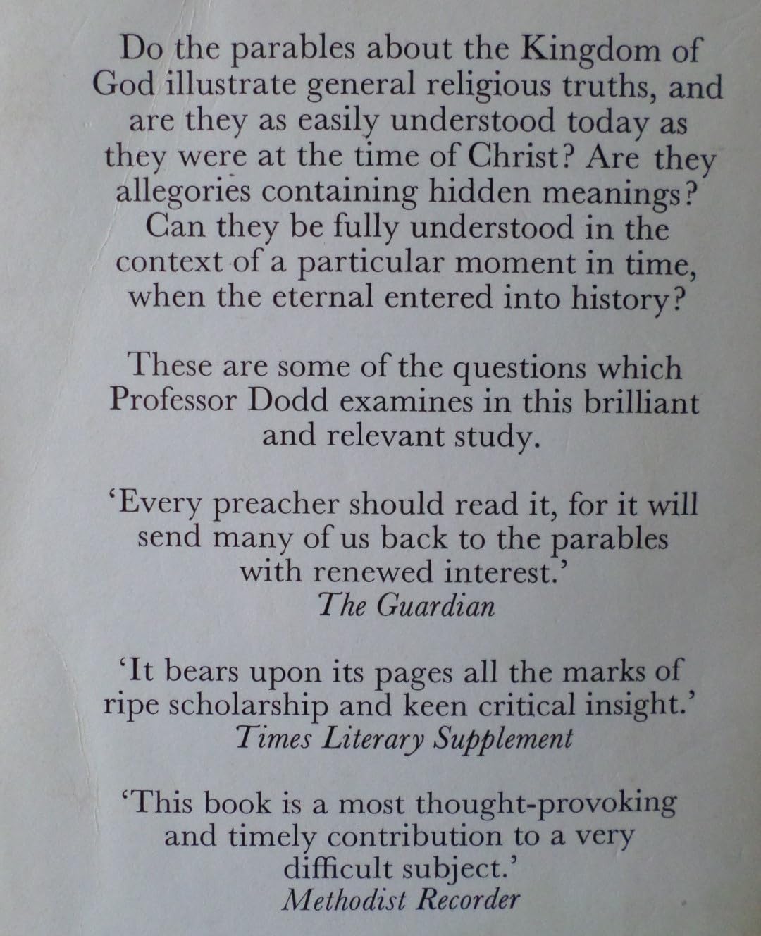 Parables of the Kingdom by C. H. Dodd