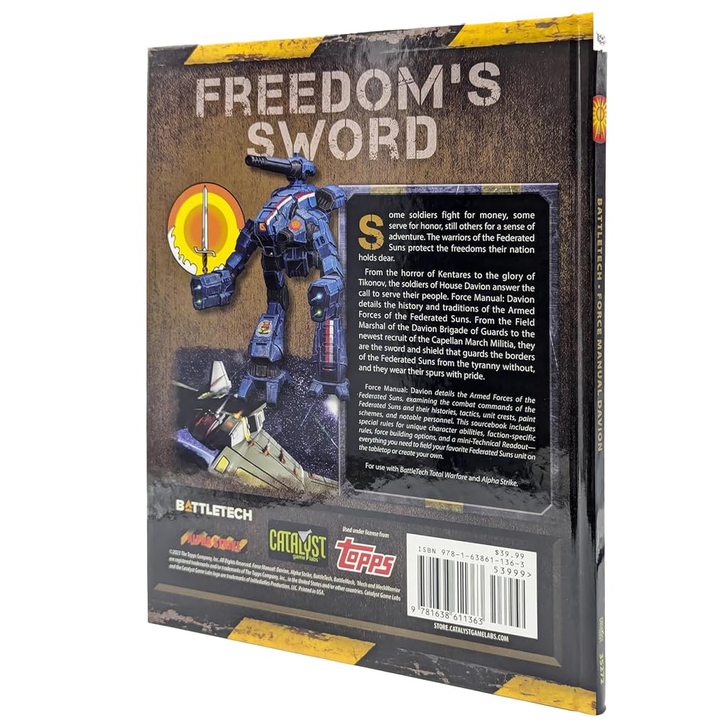Catalyst Game Labs Battletech Force Manual Davion - Strategy Rolplaying Game Accessory - For 2+ Players and Ages 14+