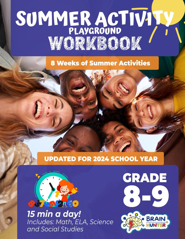 Summer Activity Playground Grade 8-9: 8 Weeks of Summer Activities - Math, ELA, Science, Reading and Social Studies