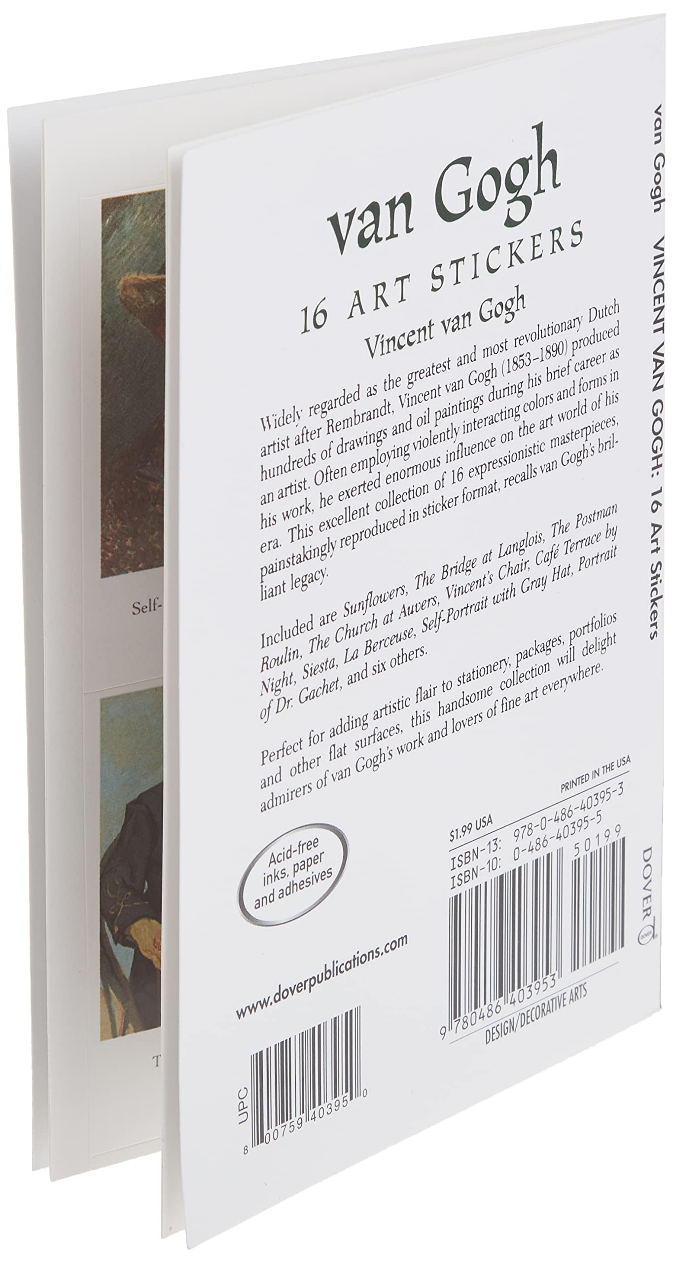 Van Gogh: 16 Art Stickers (Dover Art Stickers)