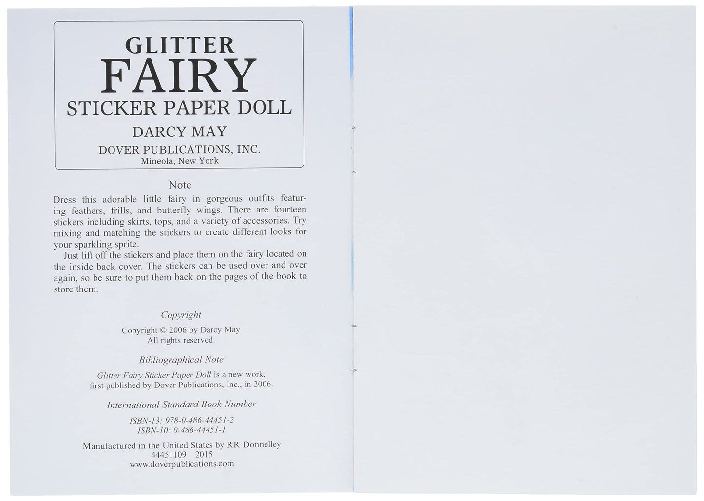 Glitter Fairy Sticker Paper Doll (Dover Little Activity Books: Fantasy)