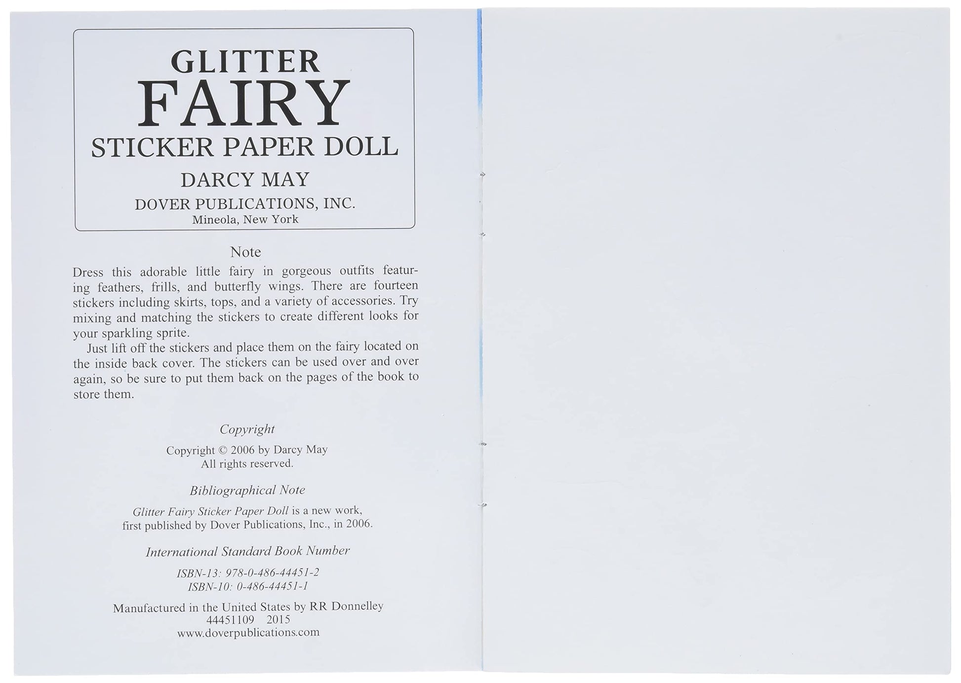 Glitter Fairy Sticker Paper Doll (Dover Little Activity Books: Fantasy)