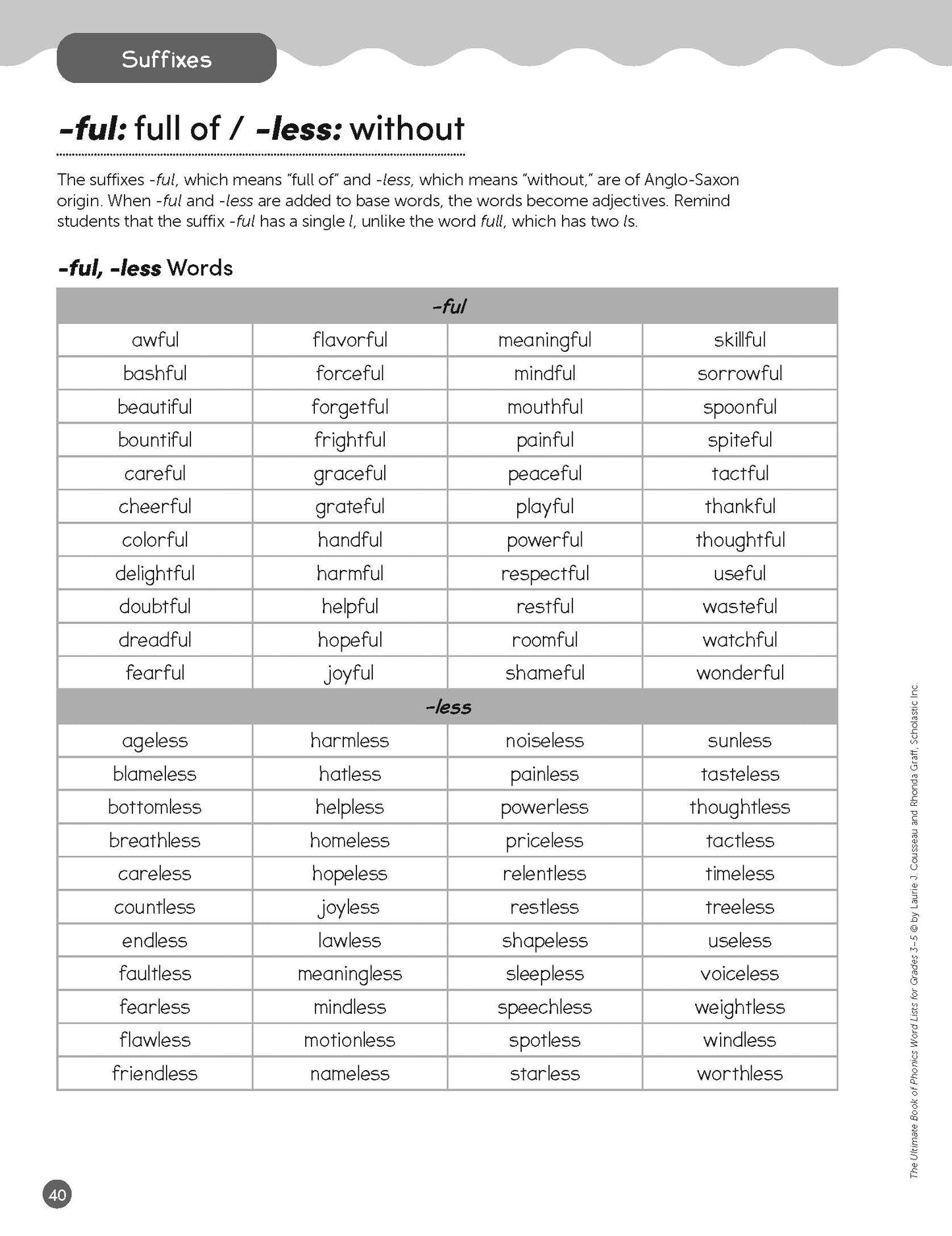 The Ultimate Book of Phonics Word Lists: Grades 3-5: Games & Word Lists for Reading, Writing, and Word Study