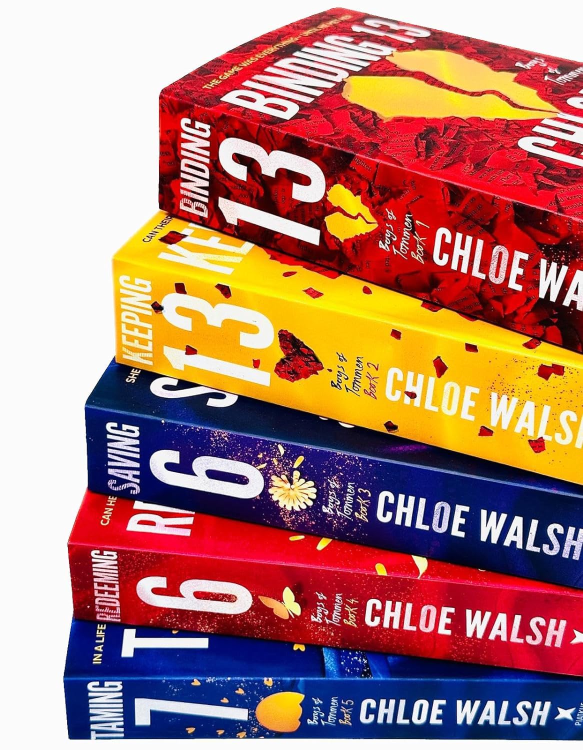 Boys of Tommen Series Collection 5 Books Set By Chloe Walsh (Binding 13, Keeping 13, Saving 6, Redeeming 6 & Taming 7)