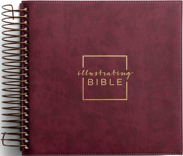 Illustrating Bible CSB - Spiral Bound Bible Journal, Cranberry