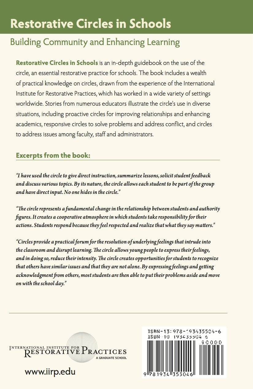 Restorative Circles in Schools: Building Community and Enhancing Learning