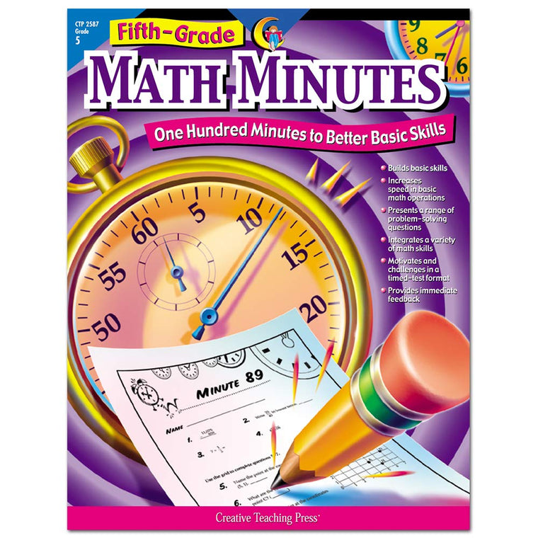 Creative Teaching Press Math Minutes Book, Grade 5, 0.25 H x 11 L x 8.5 W