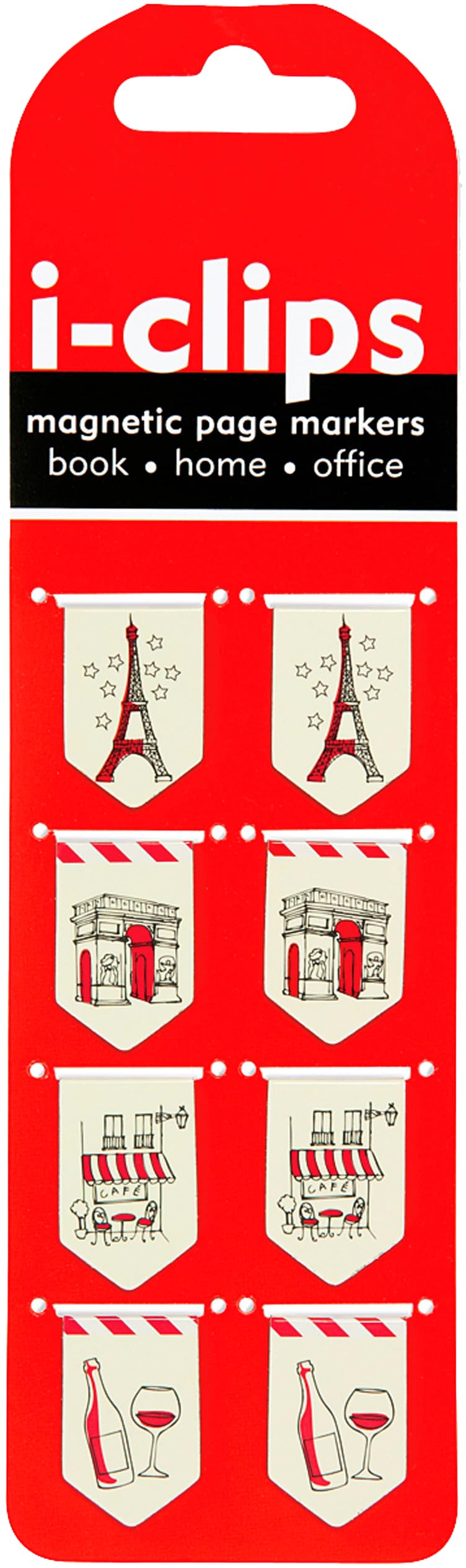 Paris i-Clips Magnetic Page Markers (Set of 8 Magnetic Bookmarks)