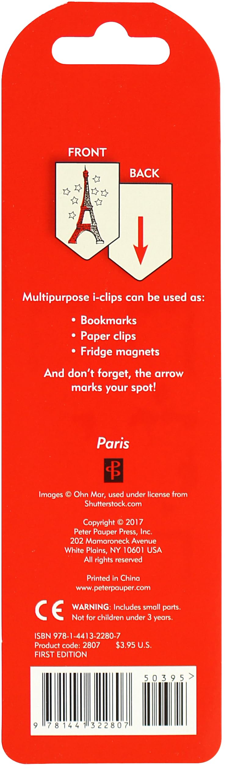 Paris i-Clips Magnetic Page Markers (Set of 8 Magnetic Bookmarks)