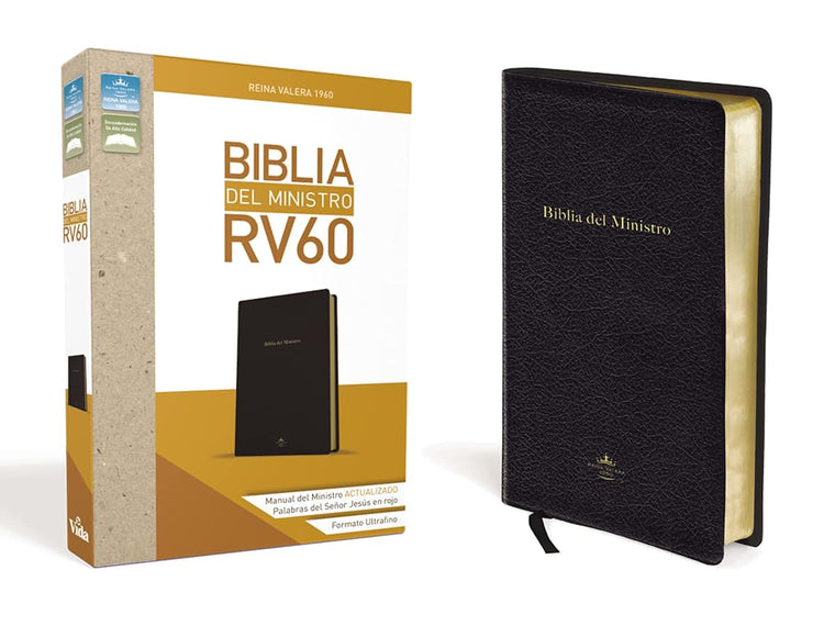 RVR60, Biblia del Ministro, Ultrafina, Tamao manual, Leathersoft, Negro, Palabras de Jess en Rojo (Spanish Edition)