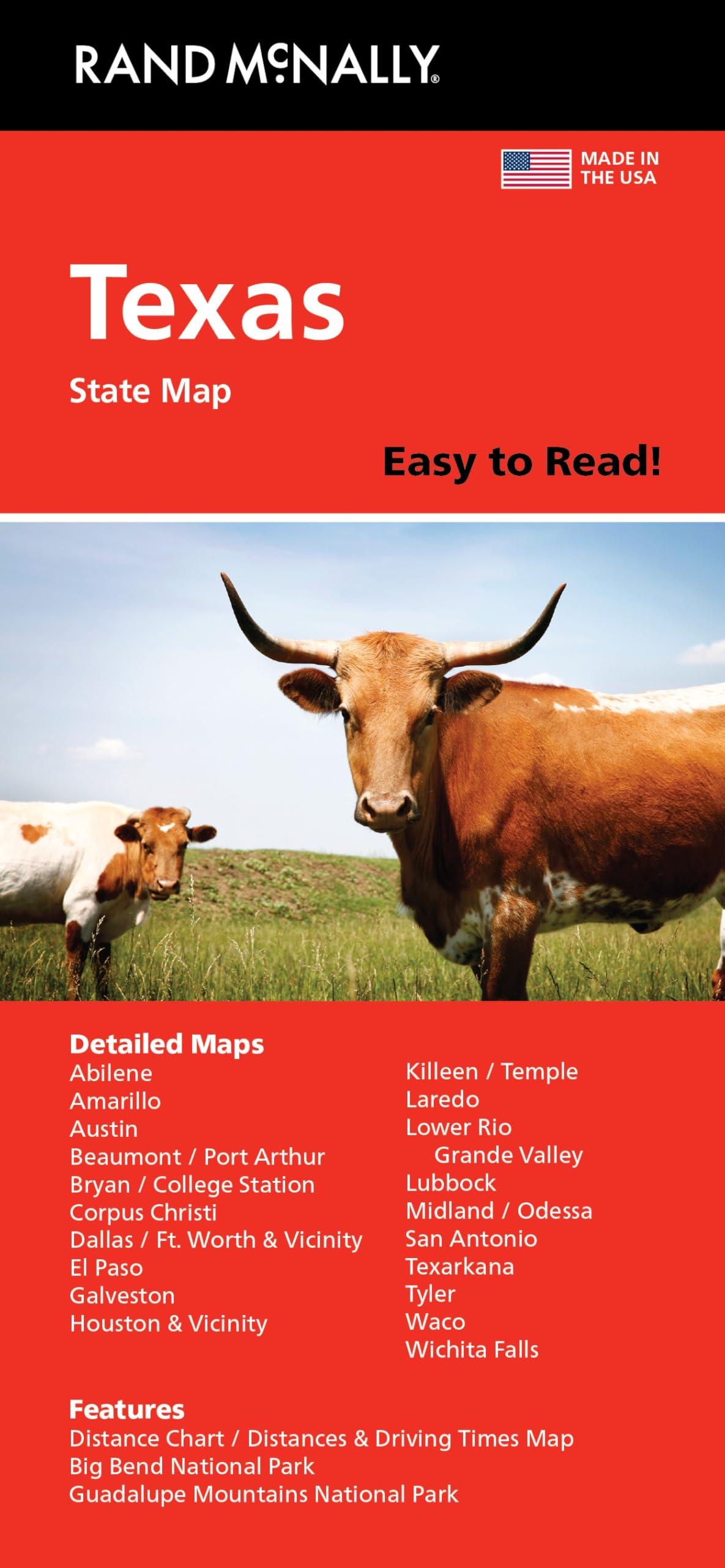 Rand McNally Easy to Read: Texas State Map