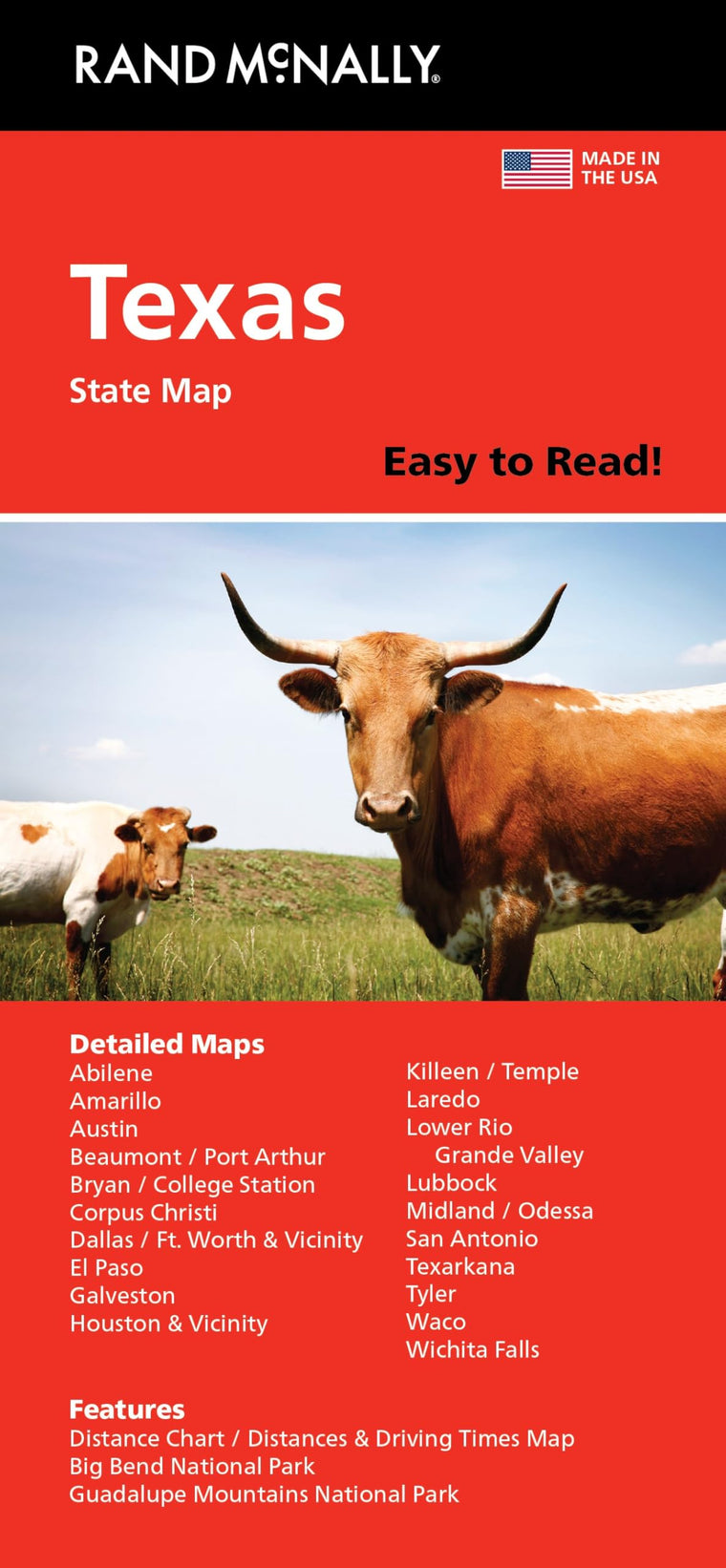 Rand McNally Easy to Read: Texas State Map