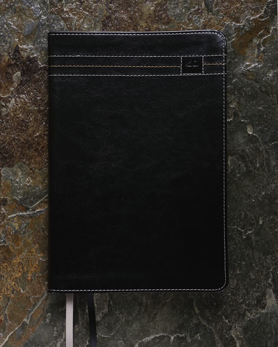 NASB, Thinline Bible, Large Print, Leathersoft, Black, Red Letter, 2020 Text, Thumb Indexed, Comfort Print