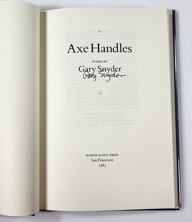 Axe Handles: Poems — back cover