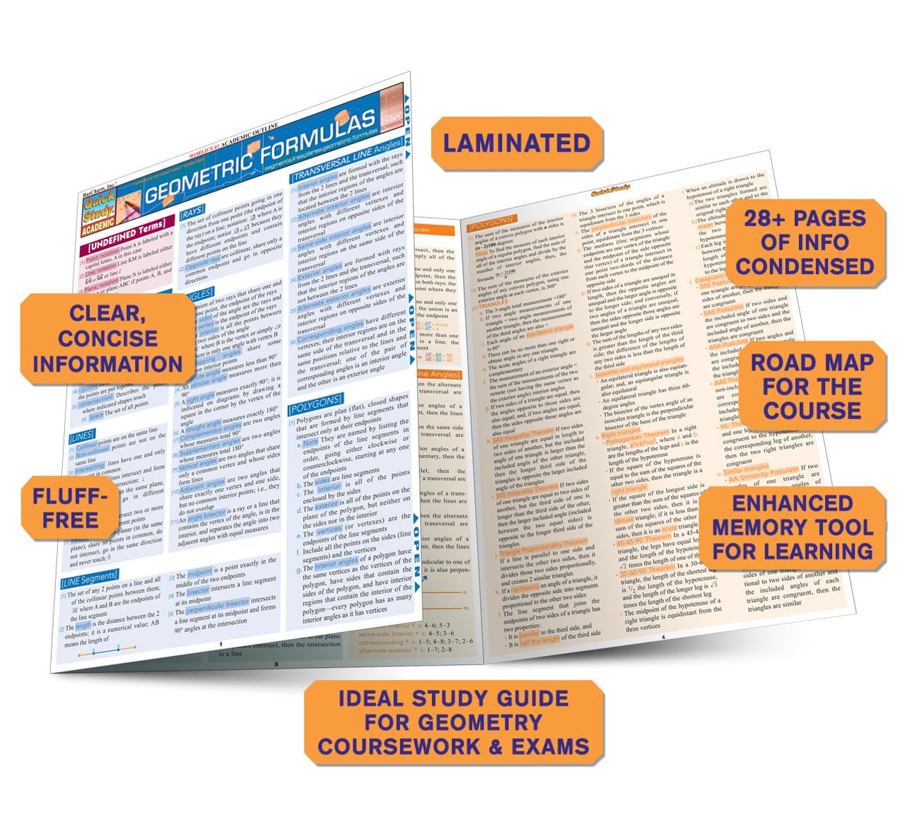 Geometric Formulas QuickStudy Laminated Reference Guide (Quick Study Academic)