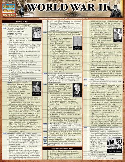 World War II: a QuickStudy Laminated Reference Guide (Quick Study Academic)