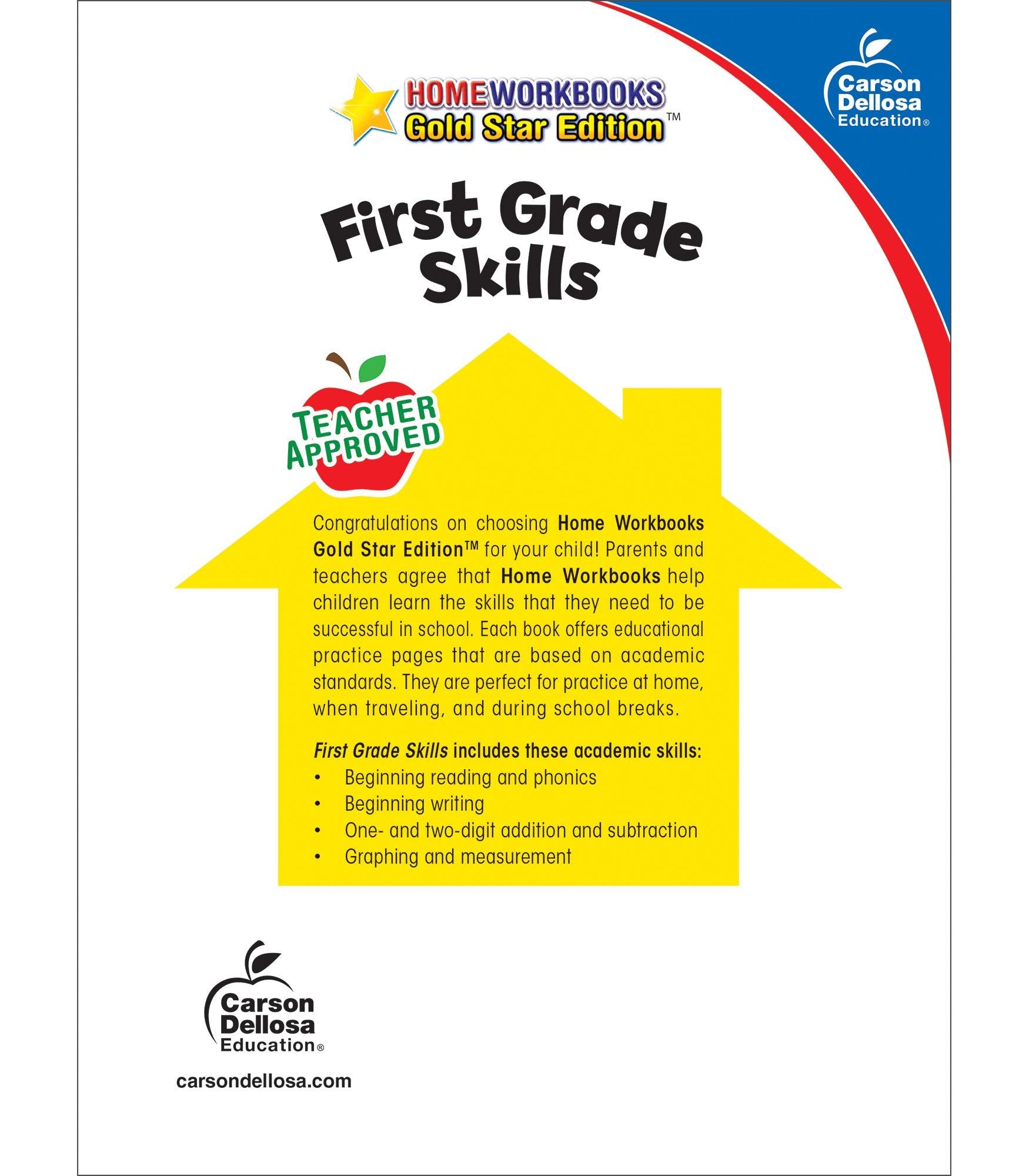 Carson Dellosa All the Skills for First Grade Workbook, Addition, Subtraction, Writing Practice, Phonics, and Reading for 1st Graders, Classroom or Homeschool Curriculum (Volume 4) (Home Workbooks)