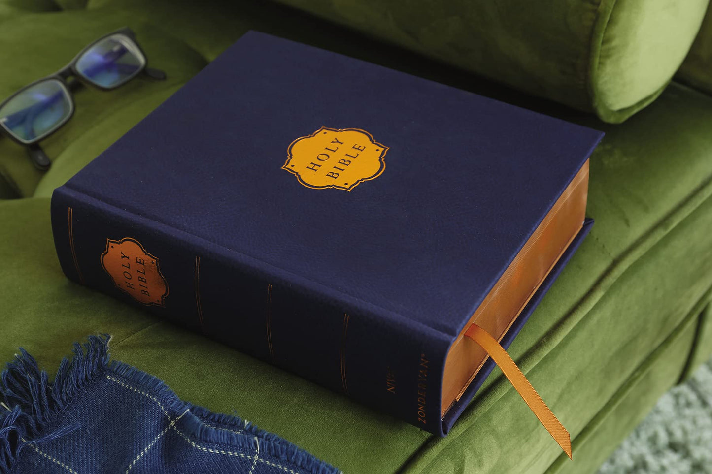 NIV, Our Family Story Bible, Leathersoft over Board, Navy, R