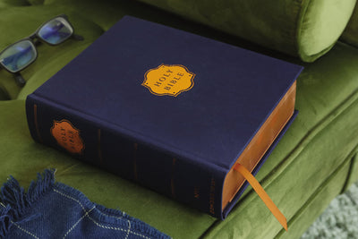NIV, Our Family Story Bible, Leathersoft over Board, Navy, R