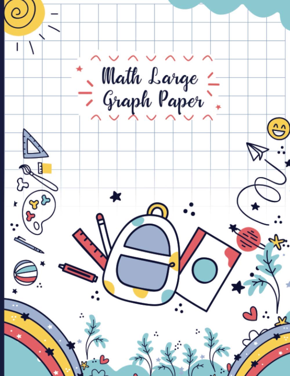 Graph Paper for Multiplication: Math Large Graph Paper notebook for kids 1/2 inch squares - Math Composition Book for Elementary School Student