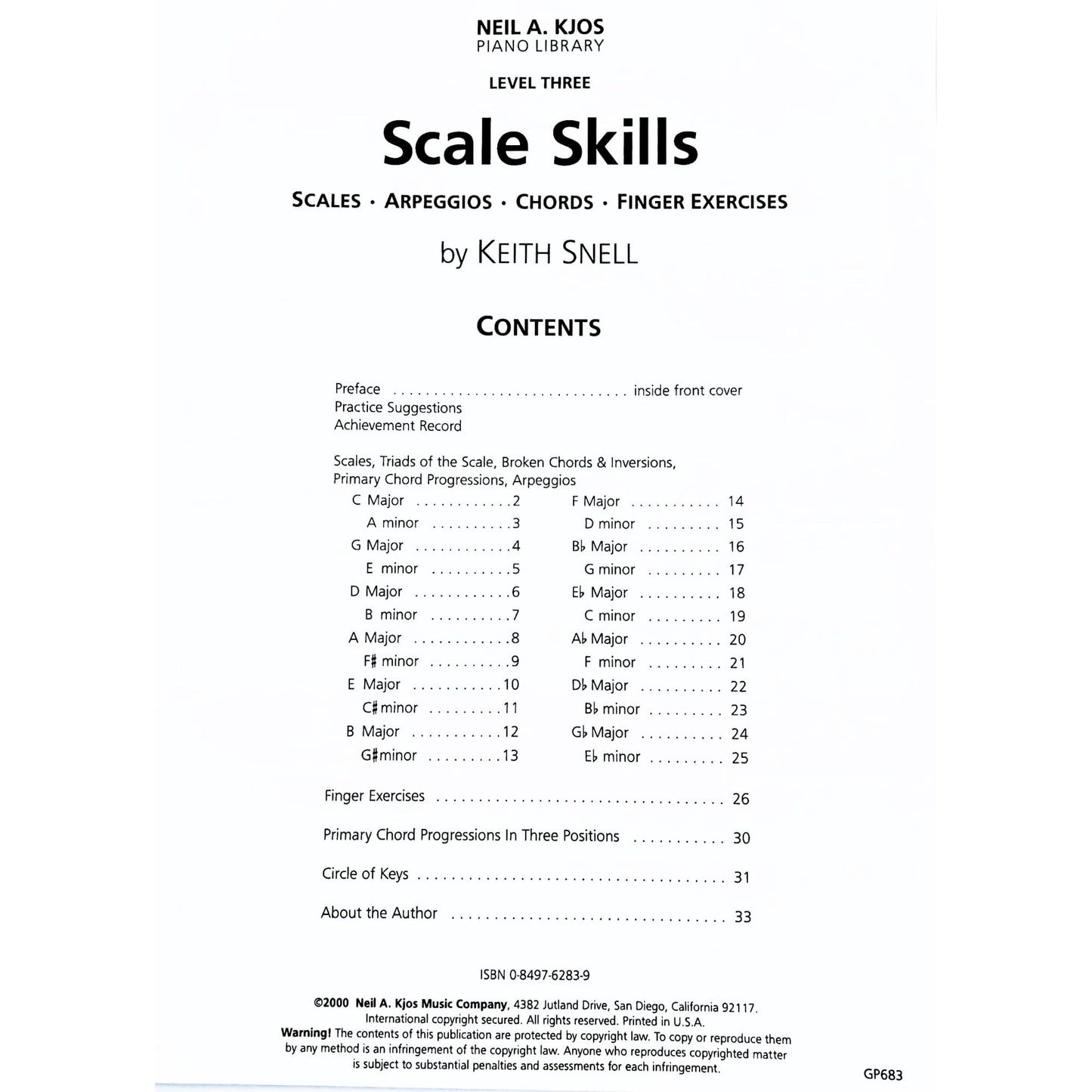 GP683 - Scales Skills Level 3 (Neil A. Kjos Piano Library)