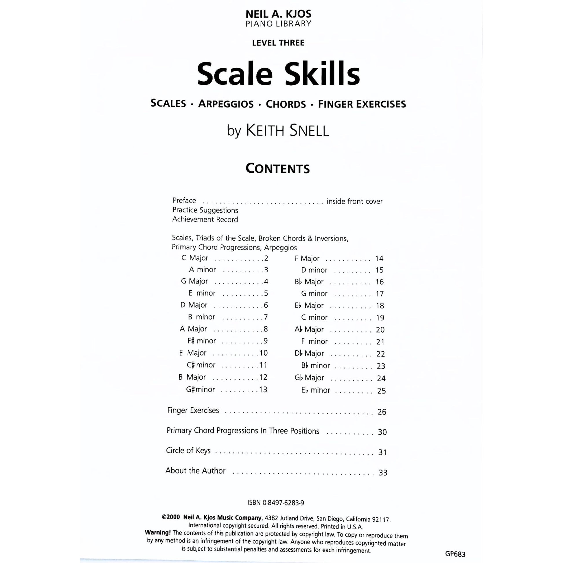 GP683 - Scales Skills Level 3 (Neil A. Kjos Piano Library)