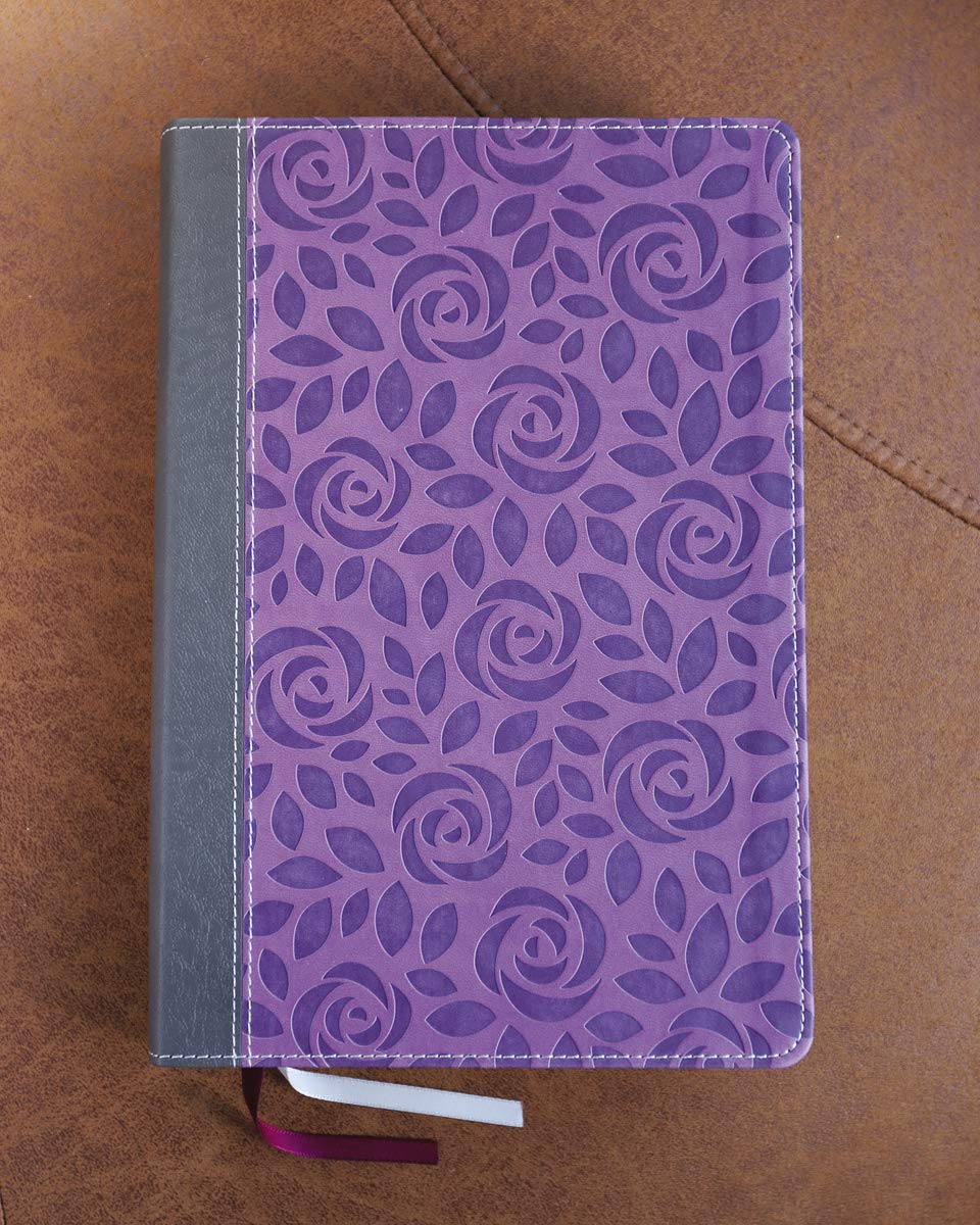 NIV, Thinline Bible, Giant Print, Leathersoft, Gray/Purple, Red Letter, Comfort Print