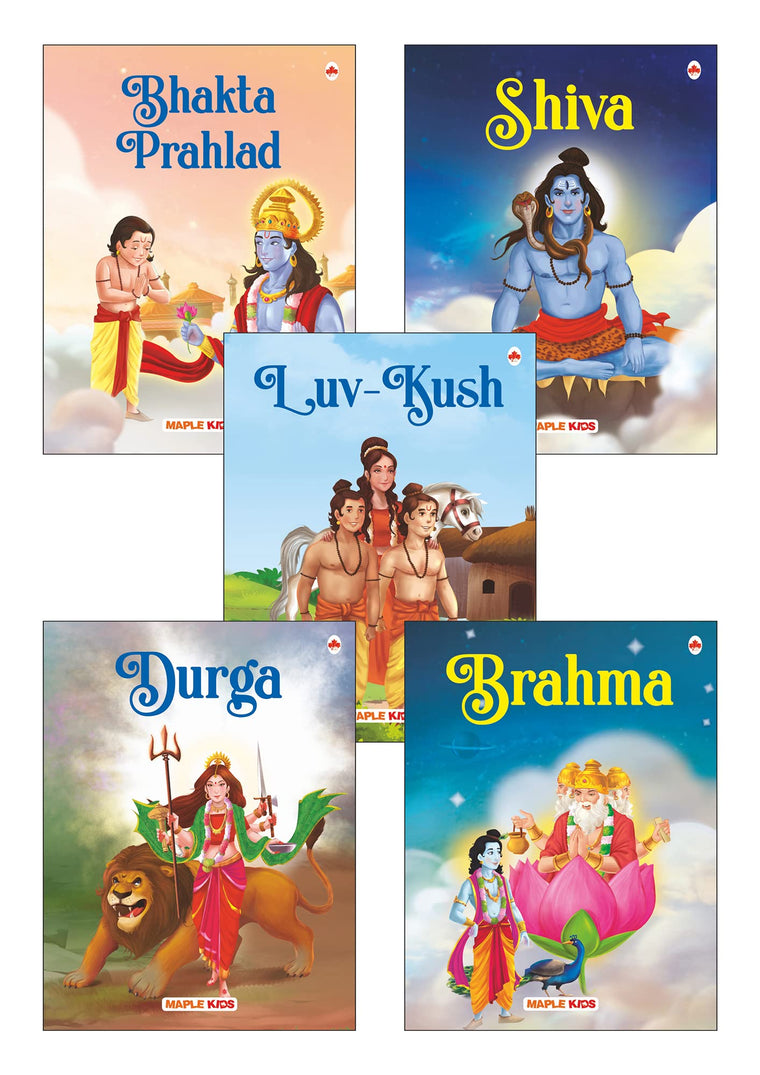 My First Mythology Stories (Illustrated) (Set of 5 Books) Story Book for Kids - Brahma, Shiva, Bhakta Prahlad, Luv-Kush, Durga