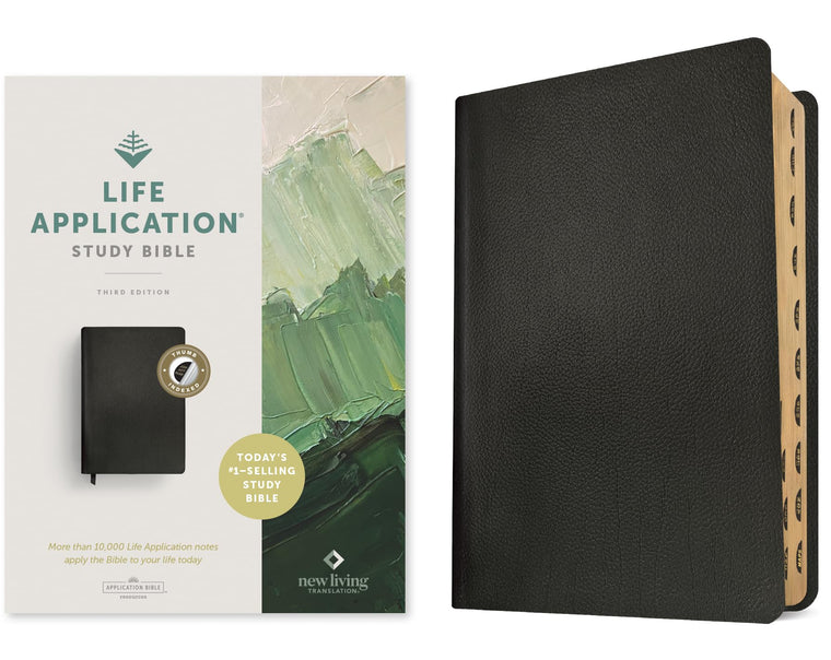NLT Life Application Study Bible, Third Edition (Genuine Leather, Black, Indexed, Red Letter)
