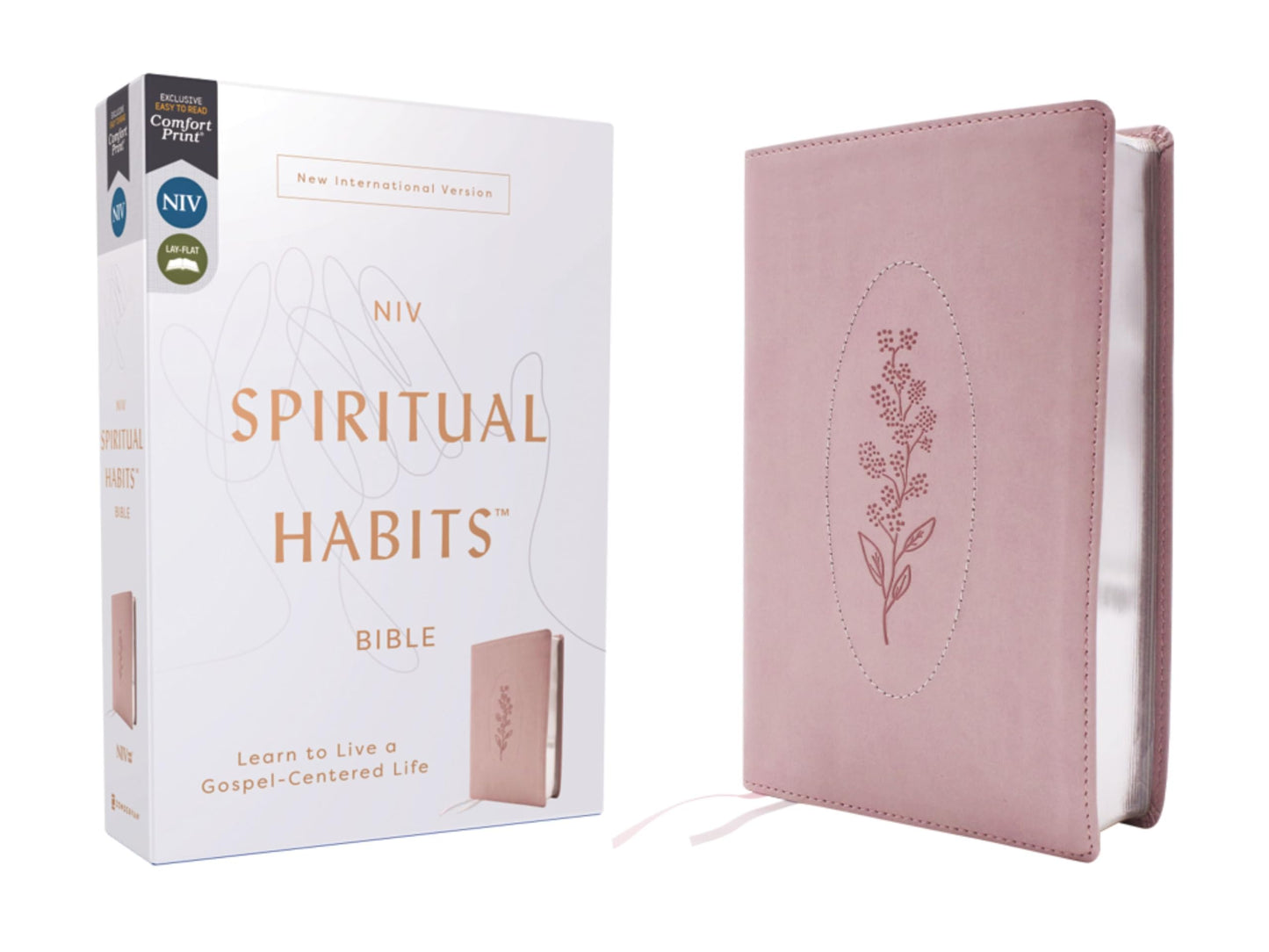 NIV, Spiritual Habits Bible, Leathersoft, Pink, Red Letter, Comfort Print: Learn to Live a Gospel-Centered Life
