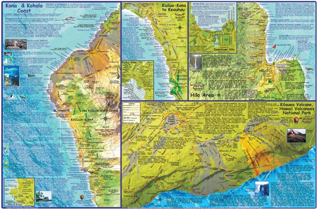 Hawaii The Big Island Adventure Guide Franko Maps Waterproof Map