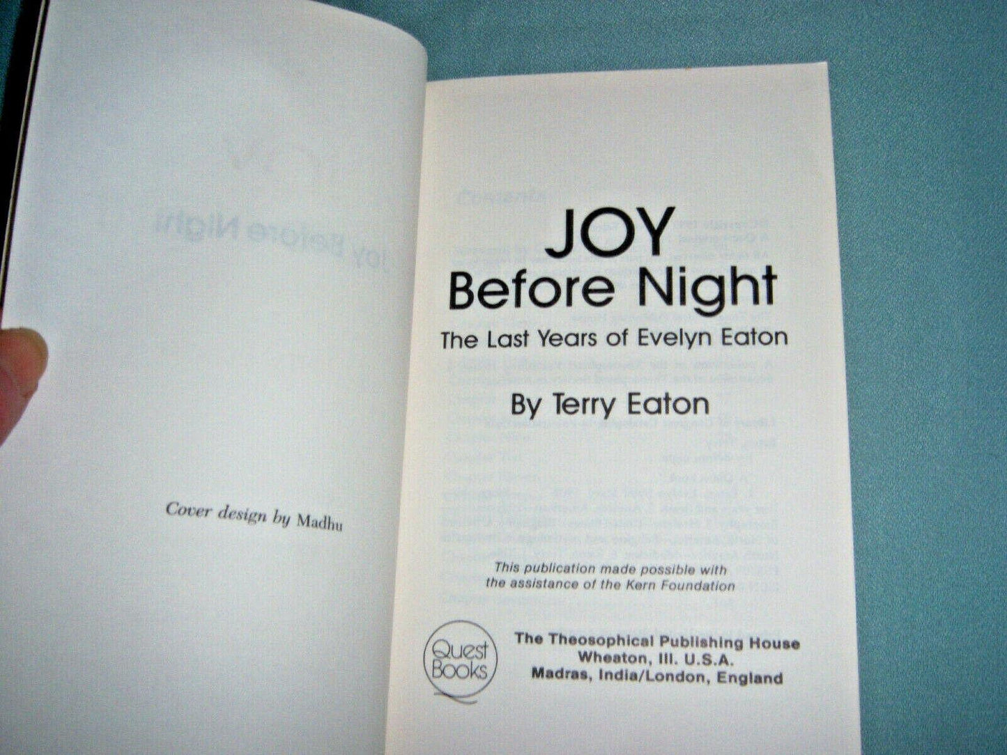 Joy Before Night (The Last Years of Evelyn Eaton) by Eaton,