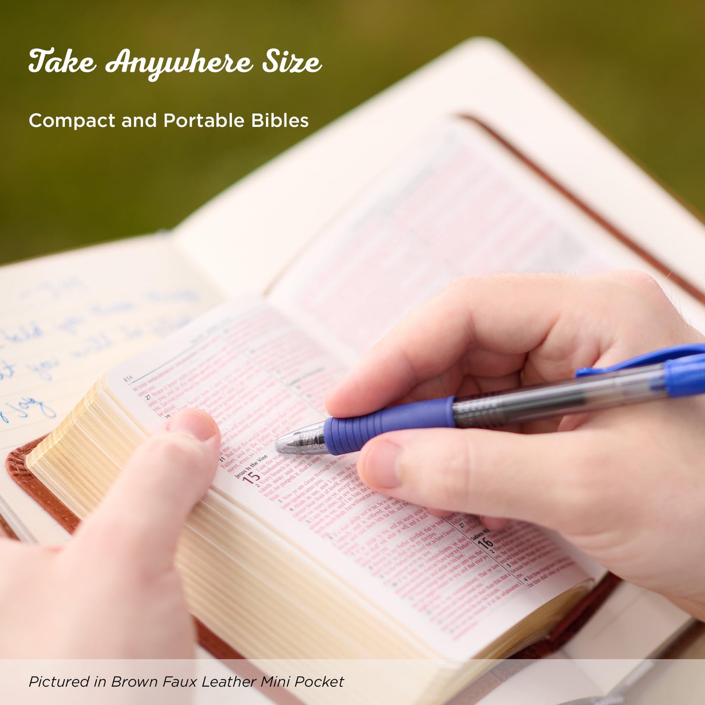 KJV Holy Bible, Mini Pocket Size, Faux Leather Red Letter Ed