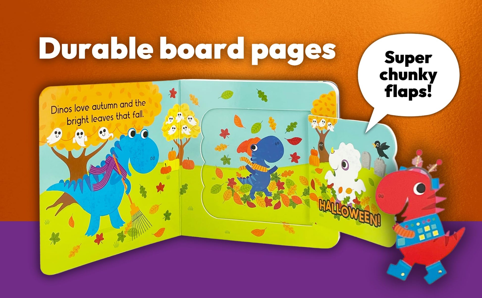 Dinos Love Halloween - Halloween Lift-a-Flap Board Book for Babies and Toddlers; A Fun Dinosaur Adventure