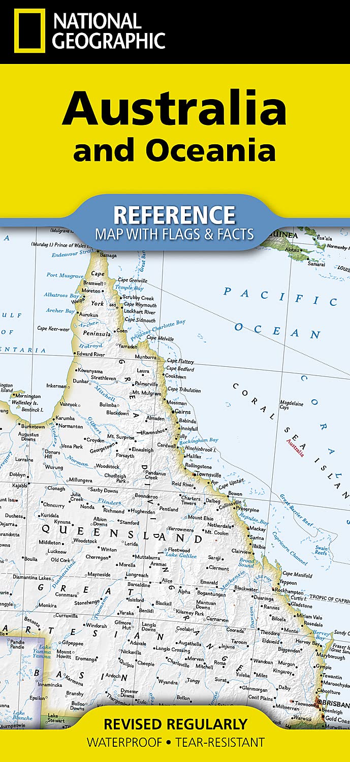 National Geographic Australia and Oceania Map (folded with flags and facts) (National Geographic Reference Map)