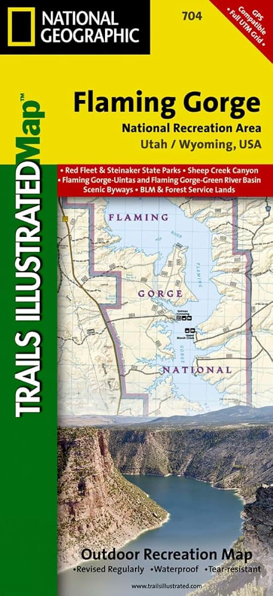 Flaming Gorge National Recreation Area Map (National Geographic Trails Illustrated Map, 704)