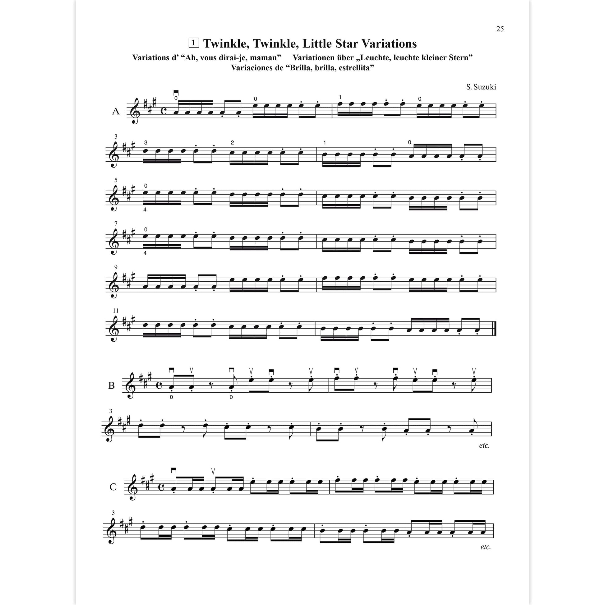Suzuki Violin School, Vol 1: Violin Part
