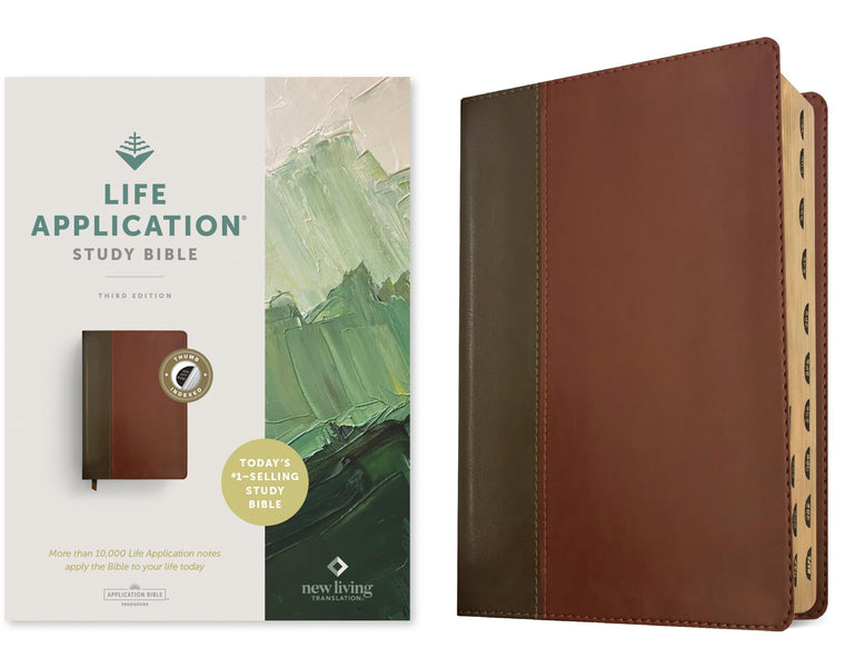 NLT Life Application Study Bible, Third Edition (Red Letter, LeatherLike, Brown/Mahogany, Indexed) Tyndale NLT Bible with Thumb Index, Updated Study Notes/Features, Full Text New Living Translation