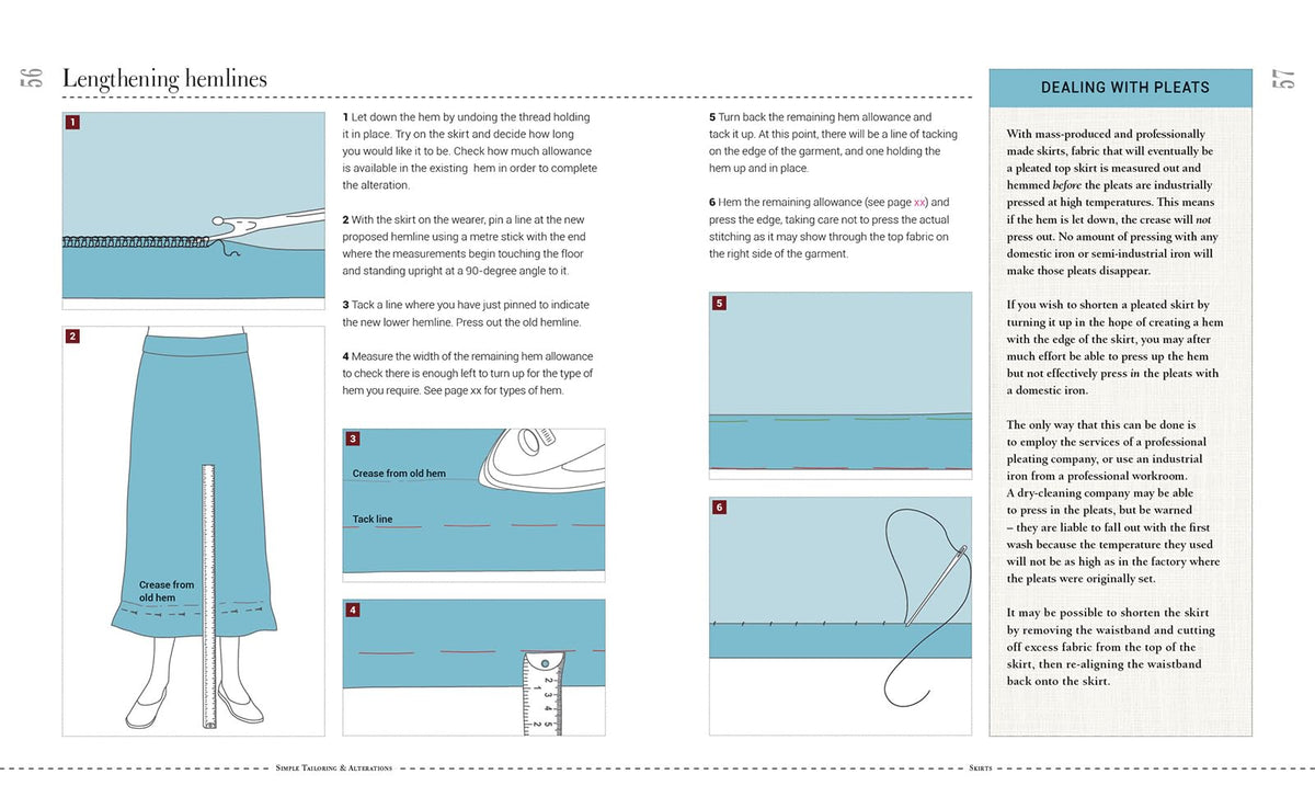 Simple Tailoring & Alterations: Hems - Waistbands - Seams - Sleeves - Pockets - Cuffs - Darts - Tucks - Fastenings - Necklines - Linings