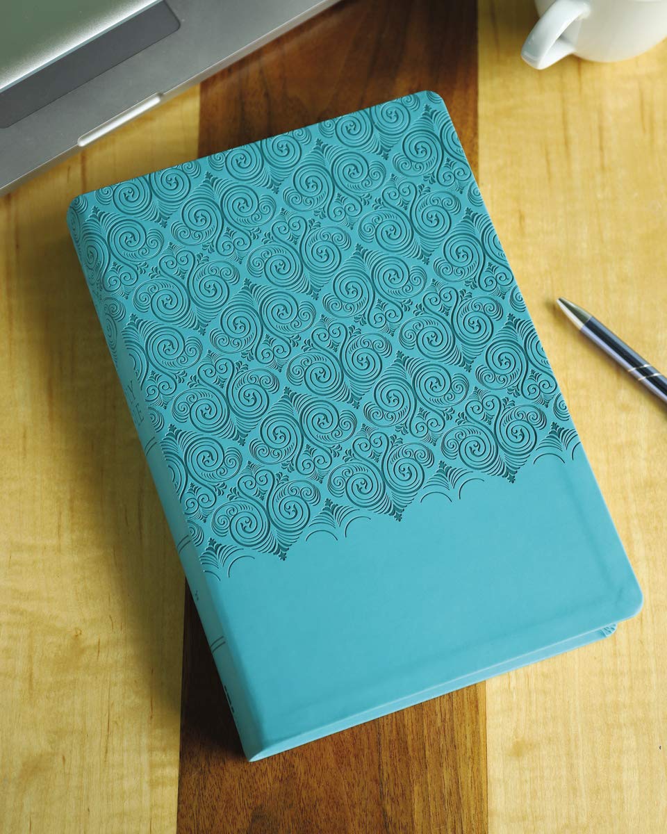 NIV, Super Giant Print Reference Bible (Font Size: 16.5-point), Leathersoft, Teal, Red Letter, Comfort Print